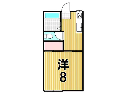 フォーブルグリーン ペ ッ ト 可(1K/2階)の間取り写真