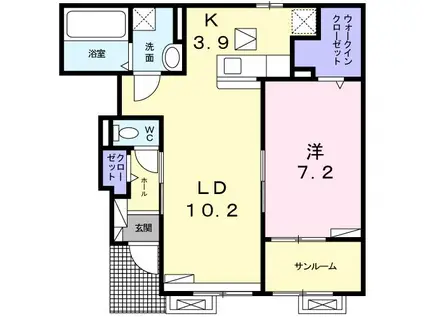 ブレッザ マリーナ(1LDK/1階)の間取り写真