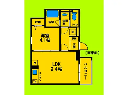 ソラシア ルフラ 吹田岸部(1LDK/2階)の間取り写真