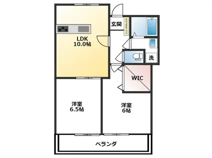 アークUII(2LDK/3階)の間取り写真