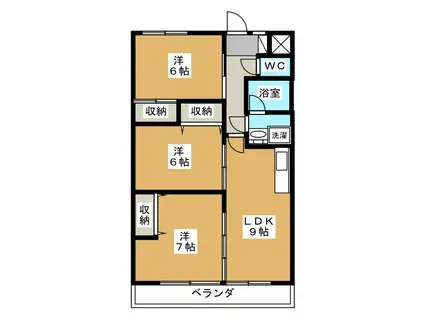 エクセリーナ21(3LDK/2階)の間取り写真