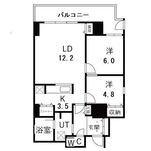 シティコート目黒2棟(2LDK/2階)の間取り写真