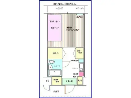 ウインドベル学生マンション(1K/4階)の間取り写真