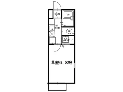 オーパス矢向(1K/1階)の間取り写真