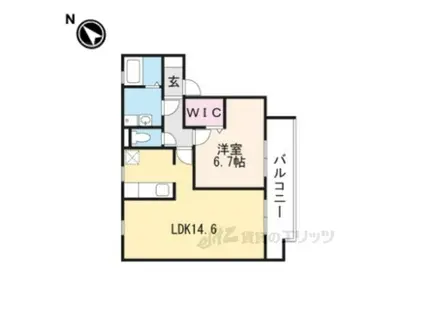 夢咲きの里A(1LDK/2階)の間取り写真