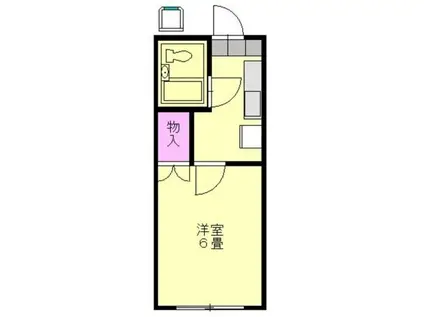 ハイツ北与野(1K/2階)の間取り写真