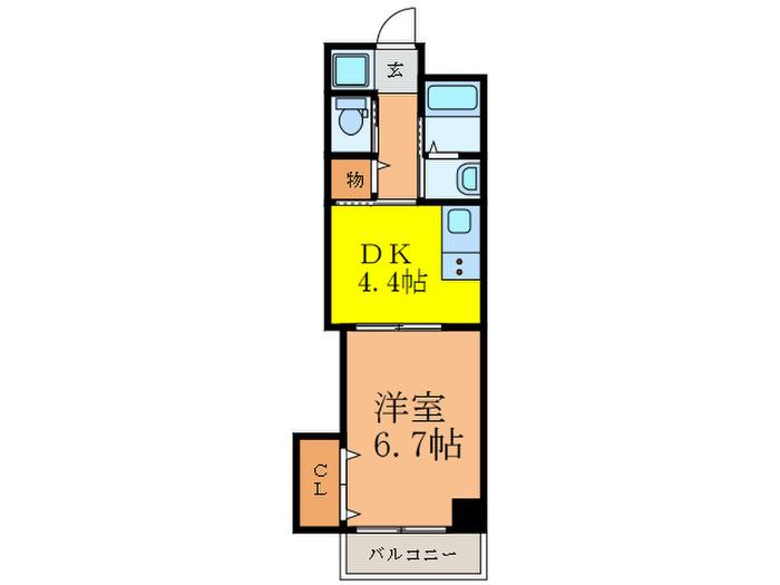 マンションクォーレ(1DK/5階)の間取り写真