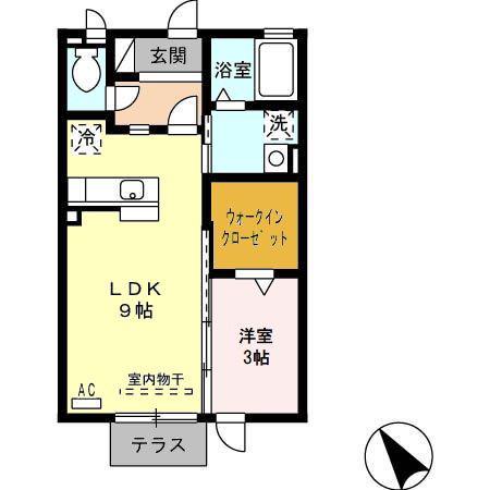カーサリベルテ(1LDK/1階)の間取り写真