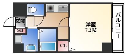 ラフォーレ千種(1K/2階)の間取り写真