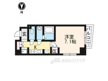 CQレジデンス京都御所西(1K/9階)の間取り写真