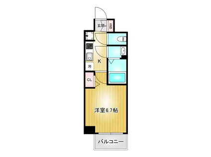 プレサンス鶴舞ファースト(1K/3階)の間取り写真