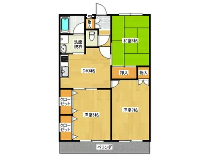 オーキッドエステイト 1号(3DK/3階)の間取り写真