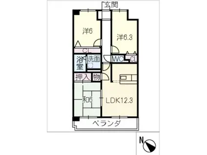 BE-COMMON(3LDK/2階)の間取り写真