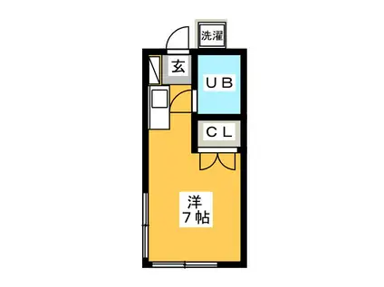 ウィスタリア笹塚(ワンルーム/2階)の間取り写真