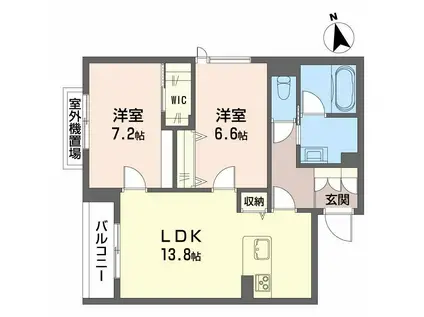 シャーメゾン ルモラ(2LDK/2階)の間取り写真