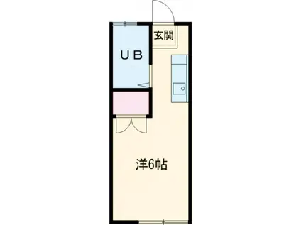 パークハイツユタカ(ワンルーム/1階)の間取り写真
