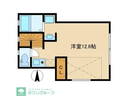 ルークス国立(ワンルーム/2階)の間取り写真