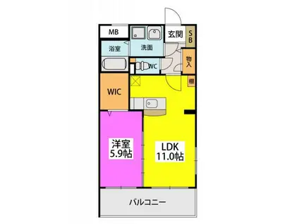 エクレール 201(1LDK/2階)の間取り写真