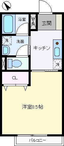 HALE-PONO(1K/4階)の間取り写真