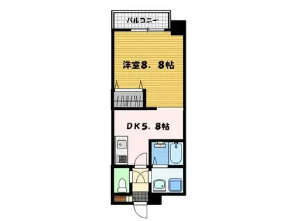 リファレンス浜町(ワンルーム/3階)の間取り写真