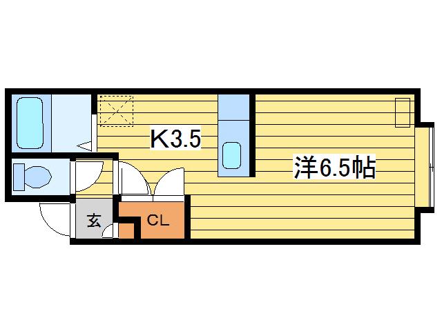 サンコート(1K/1階)の間取り写真