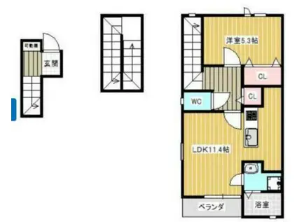 FORTUNA平井 A棟(1LDK/3階)の間取り写真