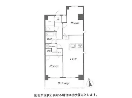 セイル淀屋橋(1LDK/15階)の間取り写真