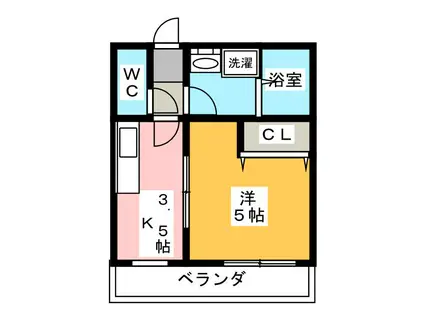 東武東上線 霞ケ関駅(埼玉) 徒歩10分 2階建 築43年(1K/1階)の間取り写真