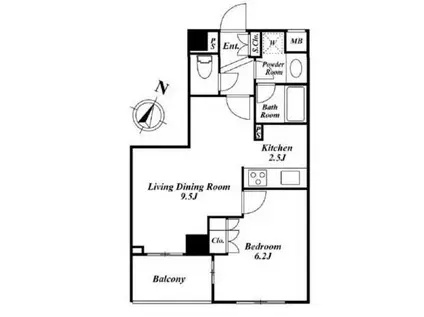 スペーシア三軒茶屋弐番館(1LDK/3階)の間取り写真