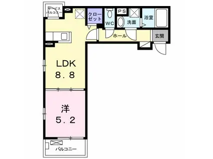 グラン メゾン(1LDK/2階)の間取り写真