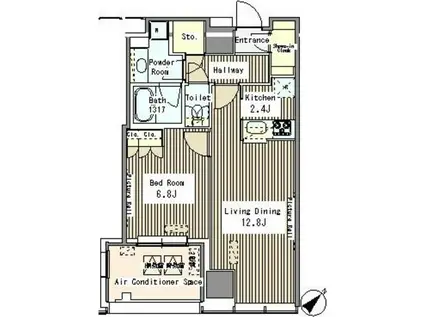 MY TOWER RESIDENCE(1LDK/15階)の間取り写真
