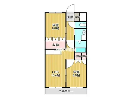 ソレイユ(2LDK/1階)の間取り写真