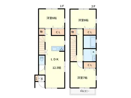 クレスト(3LDK/1階)の間取り写真