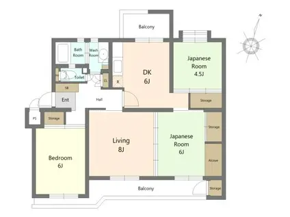 宮前平グリーンハイツ(4DK/5階)の間取り写真