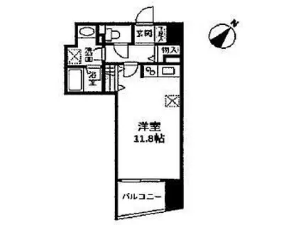 TKフラッツ渋谷(ワンルーム/8階)の間取り写真