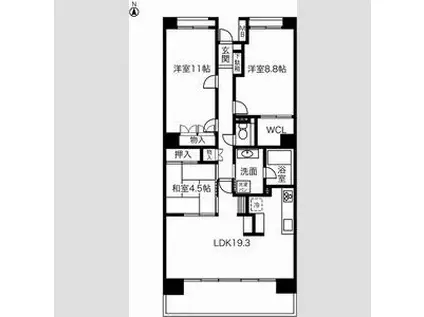 スペクトル舟津 弐番館(3LDK/4階)の間取り写真