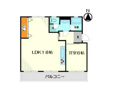 車返団地(1LDK/5階)の間取り写真