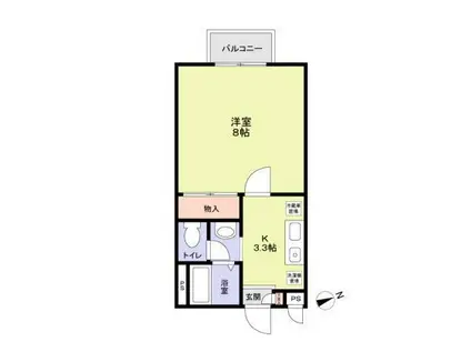 ガーデンヒルズ日吉ウエスト(1K/1階)の間取り写真