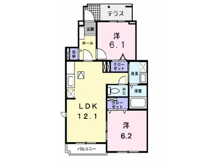 BELLTREE(2LDK/1階)の間取り写真