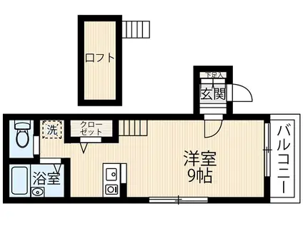 シナモンハウス(ワンルーム/2階)の間取り写真
