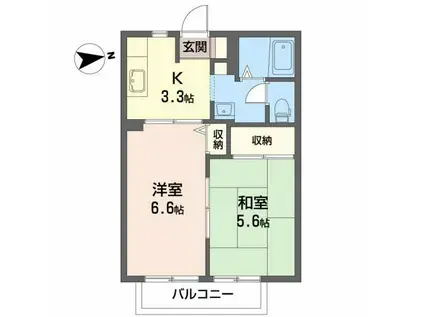 アビーロード(2K/1階)の間取り写真