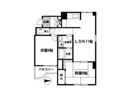 プラーナ徳庵(2LDK/4階)の間取り写真