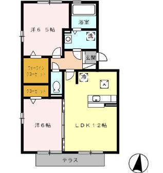 クレイン(2LDK/1階)の間取り写真
