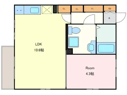 REMAX SASAZUKA BASE(1LDK/2階)の間取り写真