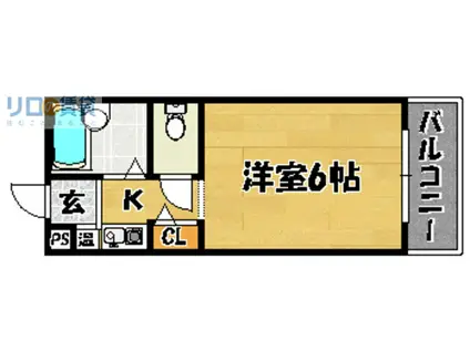 ボネールタキガワ(1K/4階)の間取り写真