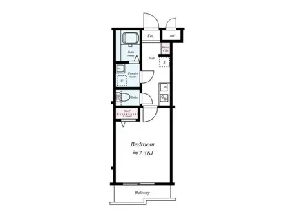 ディアレイシャス成増(1K/4階)の間取り写真