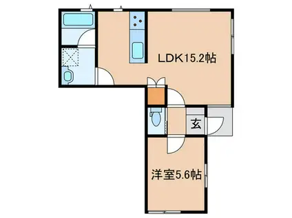 世田谷区赤堤一丁目戸建(1LDK/1階)の間取り写真