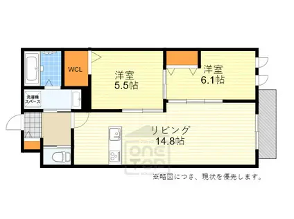 へーベルウォーク江坂(2LDK/3階)の間取り写真
