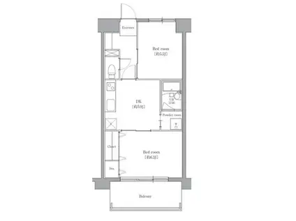 三田グレーンハイツ(2DK/5階)の間取り写真