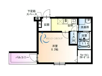 フジパレス今川公園東V番館(1K/2階)の間取り写真